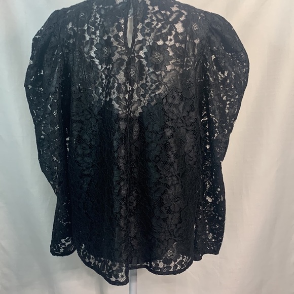 Express Black Puff Sleeve Lace Top- NWT - Picture 11 of 16
